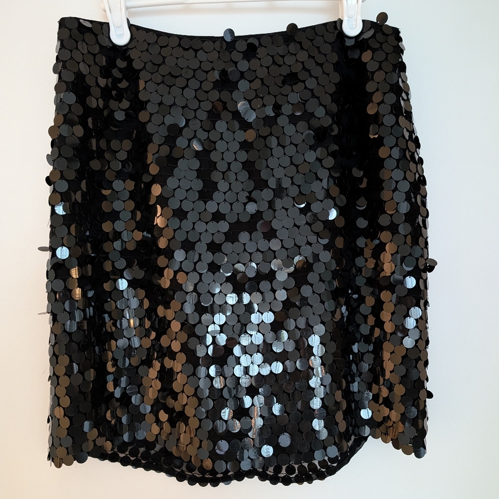Elegant Black Sequin Mini Skirt